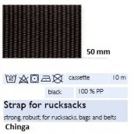 Chingă neagră 50 mm (curea, geantă, rucsac)