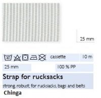 Chinga albă 2,5 cm (curea, geantă, rucsac)
