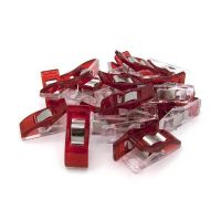 20 clipsuri plastic rosii pentru fixare tipare si materiale, deschidere maxima 1.4 cm, BabySnap