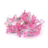 20 clipsuri plastic roz pentru fixare tipare si materiale, deschidere maxima 1.4 cm, BabySnap